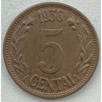 Литва 5 центов 1936 г.