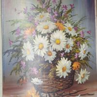 Репродукция  Композиция с ромашками. 30х40см.