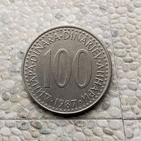 100 динаров 1987 года Югославия. Социалистическая Югославия. Единственная на аукционе!