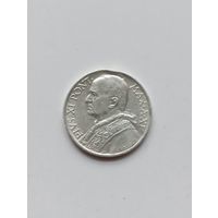 Ватикан. 5 лир 1932 г. папа Пий XI, Святой Петр в лодке /серебро