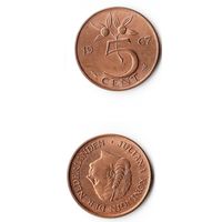 5 центов Нидерланды 1967 года