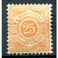 Королевство Вюртемберг - 1890г. - 25 Pf - 1 марка - MH с потрескавшимся клеем [Mi 57]. #1-Wu-1-A-1