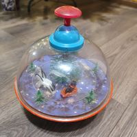 Раритетная игрушка Юла Волчек СССР мишка на санках игрушка новогодняя советская