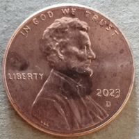 США 1 цент, 2023 Цент Линкольна, отметка мд "D" - Денвер, KM# 468