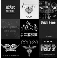 CD диски The Best Of Accept, AC/DC, Iron Maiden, Bon Jovi, Aerosmith, Helloween, Scorpions, Kiss, Uraih Heep