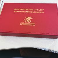 Республика Беларусь 30 рублей 2024 "Белорусский рубль 30 лет" в футляре золото