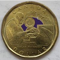 Канада 1 доллар 2022 год "Оскар Питерсон, Цветное покрытие". А-2