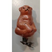 Елочная игрушка на прищепке. Медведь. Мишка.