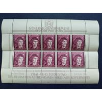 Марки. Германия. Рейх.  Генерал-губернаторство. 1943г.