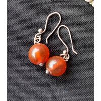 Серьги с янтарем 875 пр