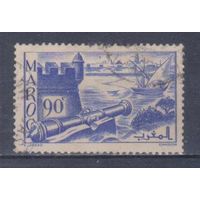 [1874] Французские колонии. Марокко 1939. Старый форт.Пушка.90с. Гашеная марка.