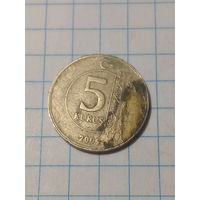 5 куруш Турция 2009 год.