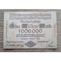 Werty71 Германия 1000000 марок 1923 1 миллион банкнота Штутгарт Баден - Вюртемберг