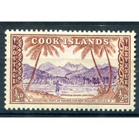 Британские колонии - Острова Кука - 1949г. - ландшафты, пальмы, 1/2 P - 1 марка - MH [Mi 78]. #3-WB-88-A-1