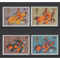 Британия 1974** Средневековые рыцари Англии Mi#654-657
