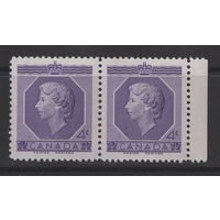Канада 1953 ** Коронация, сцепка 2 марки