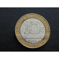 Франция 10 франков 1988 г.