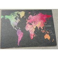 Посткроссинг. Открытка из Японии: карта с Тайванем  (10х15). Прошла почту. Художественные марки.