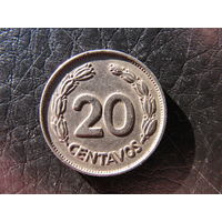Эквадор. 20 сентаво.1972. С 20 копеек. Распродажа коллекции. Смотрите другие лоты.