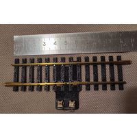 Рельс прямой с разрывом одного рельса, с контактами питания L=100mm Fleischmann #1700/2Т, НО 1:87