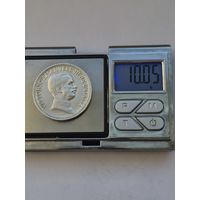 2 лиры Италия 1916 года. Король Виктор Эммануил III (1900 - 1946). Серебро 835. Монета не чищена. S45482.