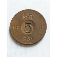 Швеция 5 оре 1968
