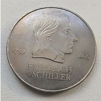 Германия - ГДР 20 марок, 1972 Фридрих фон Шиллер 1-6-4