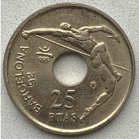 Испания 25 песет 1991 г. Барселона 1992