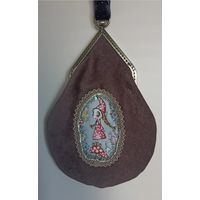 Бархатная сумочка с мухоморами Ручная работа