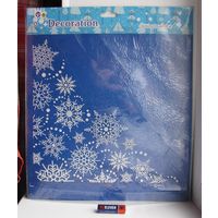 Новогодние наклейки на окна, снежинки .