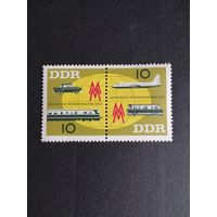 ГДР 1963 Полная серия марок в сцепке "Лейпцигская осенняя ярмарка" (чистая**) Mi.976-977 каталог 2.80 евро