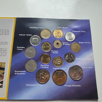 Набор монет Европы из 12 стран до введения евро. .