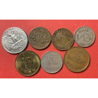 Весь мир без Европы, 7 разных монет из 7 стран - 3