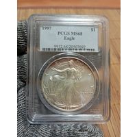 1 ДОЛЛАР 1997г.,США,MS 68!В КОЛЛЕКЦИЮ!
