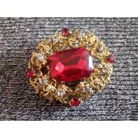 Брошь, дворцовый стиль, винтаж, старая Чехия, 70-е гг. Ок