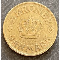 Монета 2 кроны 1924 год. Дания. Король Кристиан X.