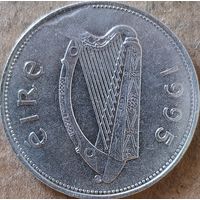 Ирландия 1 фунт, 1995 г., КМ# 27, дефект штампа