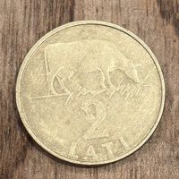 2 лата 1992 Латвия.  Нечастая монета. Аукцион с 1 рубля.