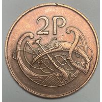 Монета 2 пенса. 1971 год, Ирландия. Птица. Ирландская арфа.