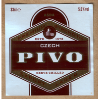 Этикетка пива Pivo Чехия Ф875