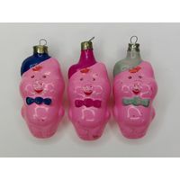 Новогодняя ёлочная игрушка СССР "Три поросёнка". С рубля