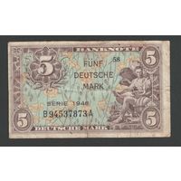 Германия ФРГ 5 марок 1948 года. Тип Р-4a. Состояние VF+