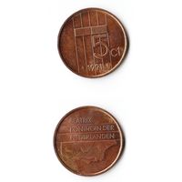 5 центов Нидерланды 1991 года