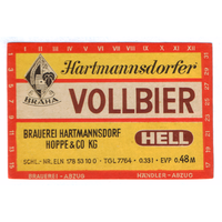 Этикетка пива Vollbier Германия П814