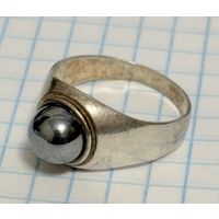 С 1 РУБЛЯ! КОЛЬЦО КАМЕНЬ ГЕМАТИТ СЕРЕБРО 925 ПРОБА