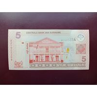 Суринам 5 долларов 2009 UNC (без голограмм)