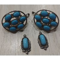 Украшалки в серебре под бирюзу. 11гр