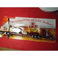 Машинка коллекционная. Немецкая. Грузовик с пивом EKU. В Блистере. С рубля. Редкость. (03) Дикий Нульц!.