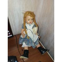 Кукла старинная полая, железные подтяжки, 50см