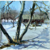 Картина. Пейзаж акварелью.